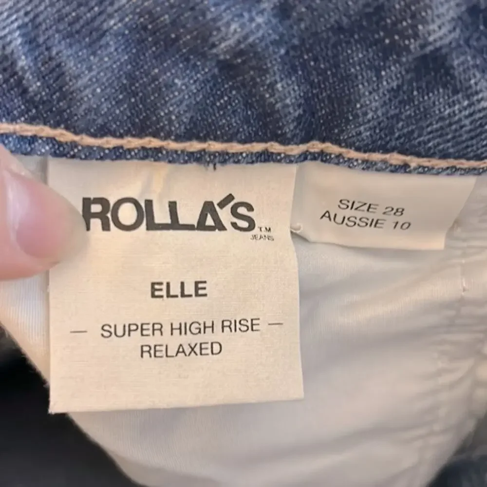 NWT Rolla’s Elle Super High Rise relaxed fit jeans in Garage Worn, 28